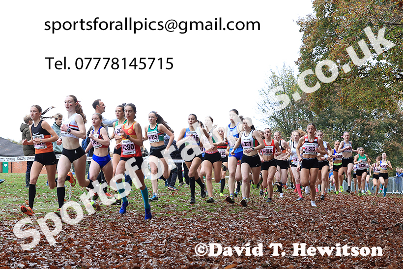 Womens Under-17s 2024 National Cross Country Relays, Berry Hill Park, Mansfield.   Photo: David T. Hewitson/Sports for All Pics